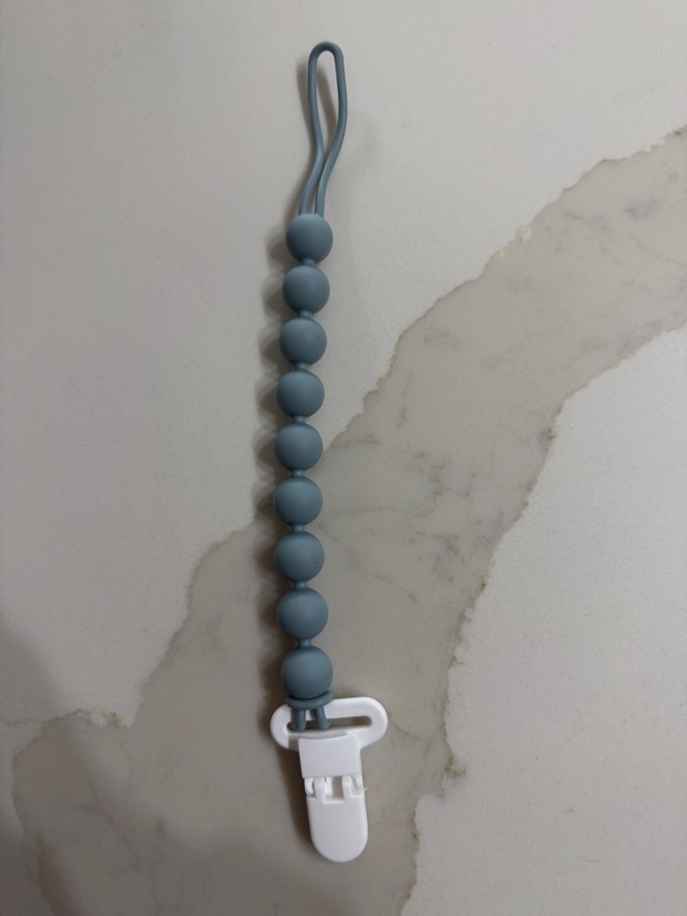 Kids Silicone Bead Pacifier Clip - Blue